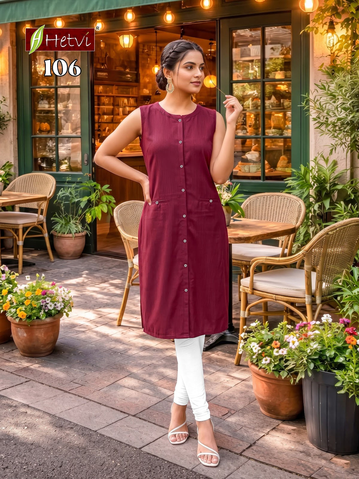 Coconut Hetvi Dobby Kurti With Pocket Exporter Ahmedabad