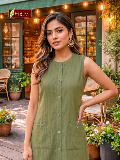 Coconut Hetvi Dobby Kurti With Pocket Exporter Ahmedabad