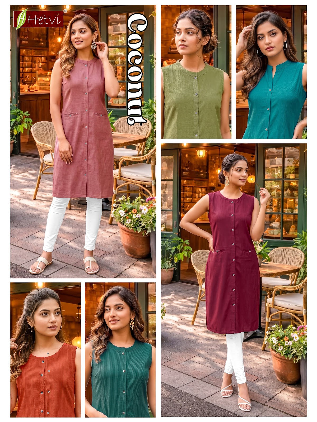 Coconut Hetvi Dobby Kurti With Pocket Exporter Ahmedabad