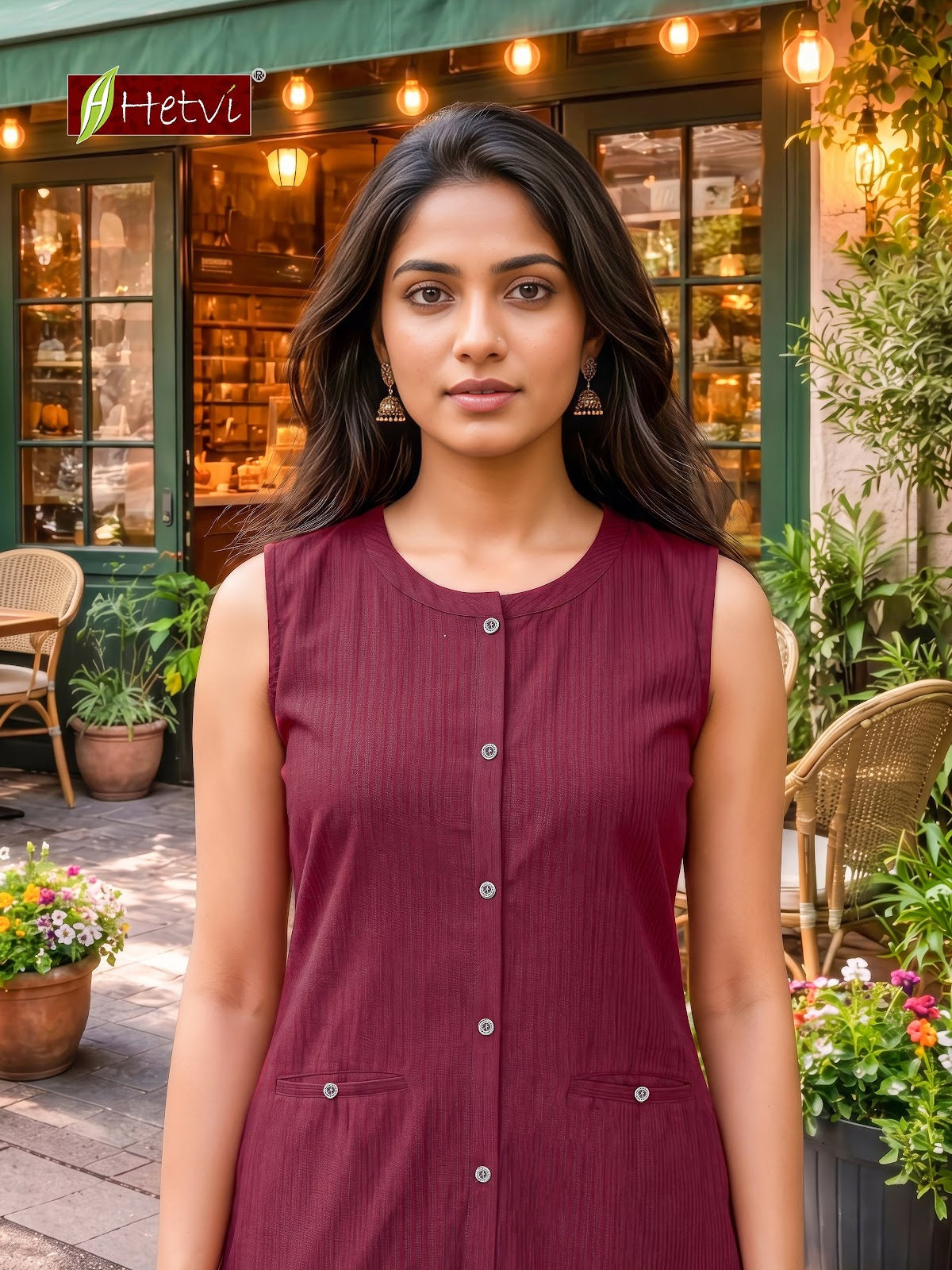 Coconut Hetvi Dobby Kurti With Pocket Exporter Ahmedabad