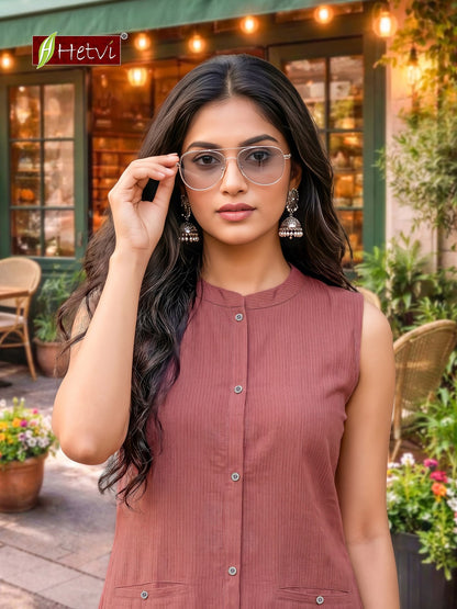 Coconut Hetvi Dobby Kurti With Pocket Exporter Ahmedabad