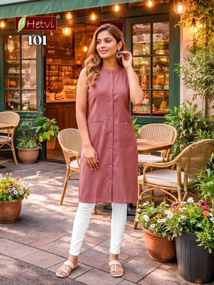 Coconut Hetvi Dobby Kurti With Pocket Exporter Ahmedabad