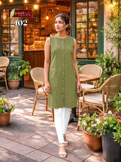 Coconut Hetvi Dobby Kurti With Pocket Exporter Ahmedabad