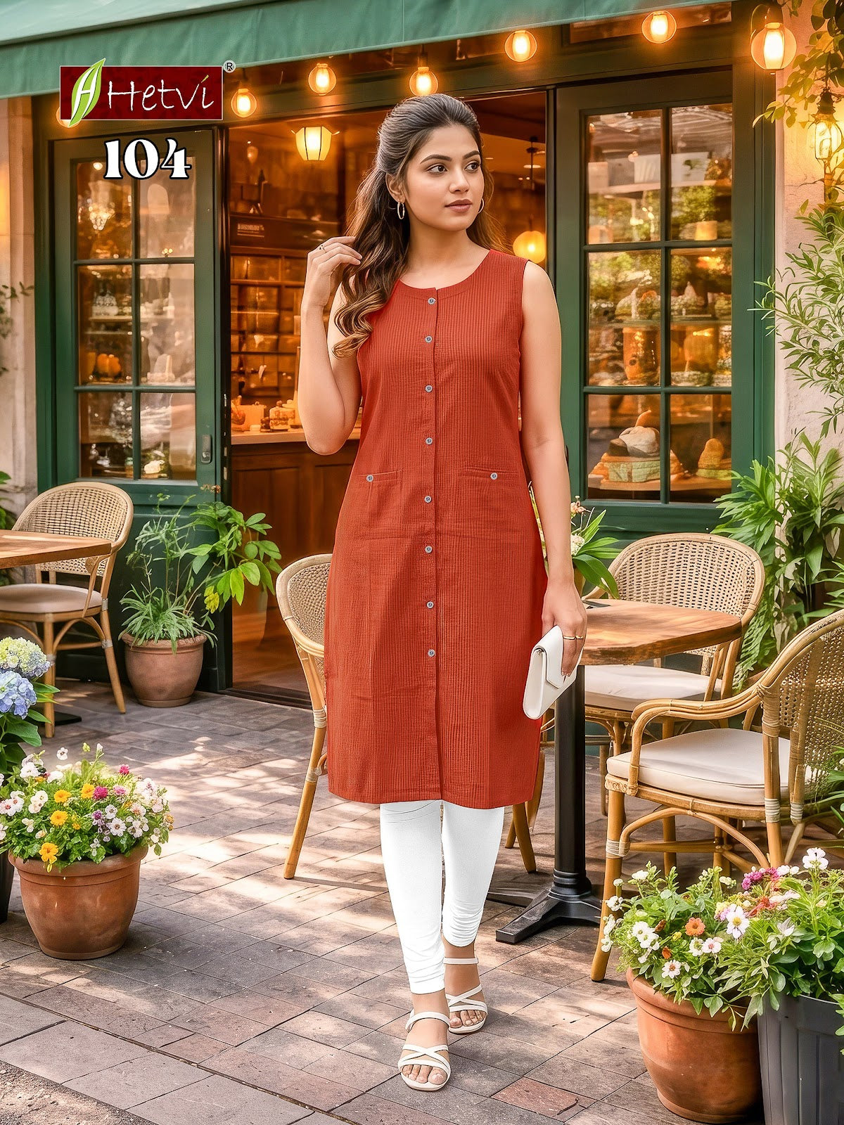 Coconut Hetvi Dobby Kurti With Pocket Exporter Ahmedabad