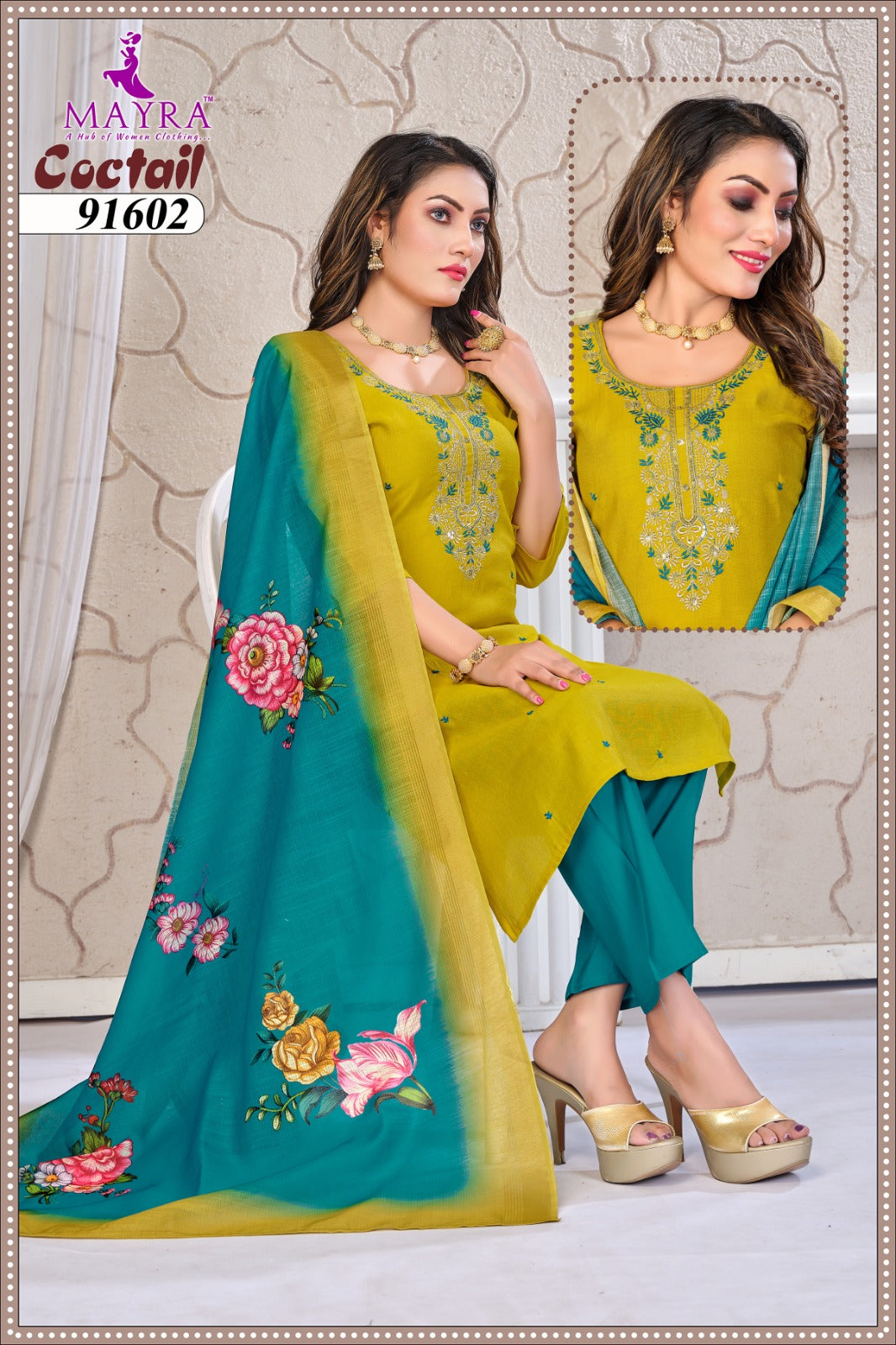 Coctail Mayra Vertican Readymade Pant Style Suits Supplier