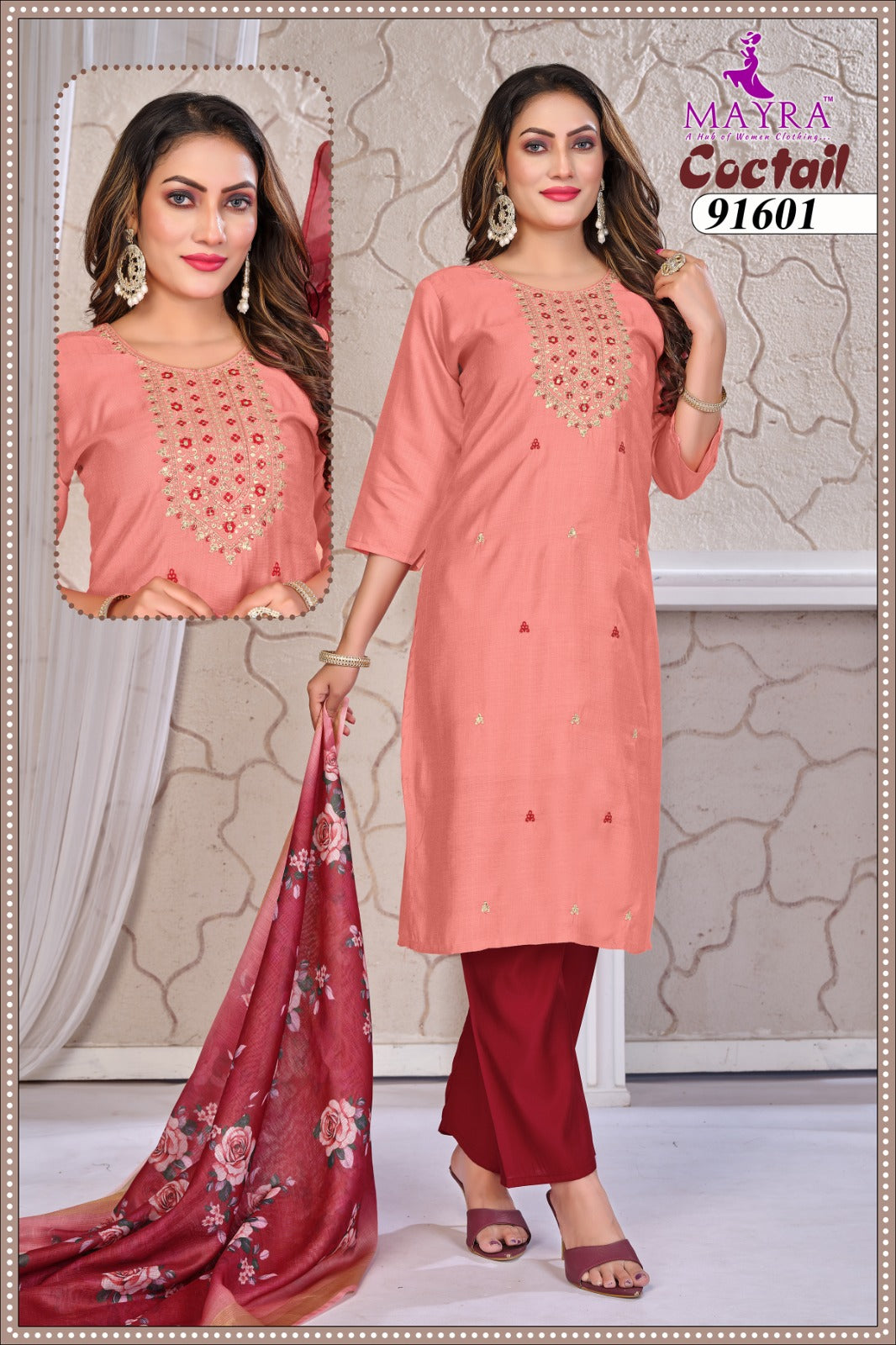 Coctail Mayra Vertican Readymade Pant Style Suits Supplier