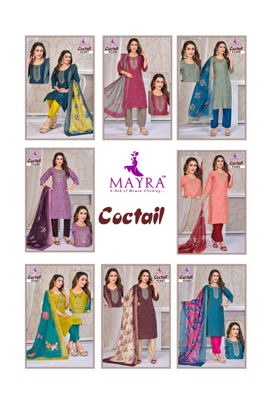 Coctail Mayra Vertican Readymade Pant Style Suits Supplier