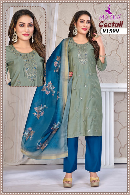 Coctail Mayra Vertican Readymade Pant Style Suits Supplier