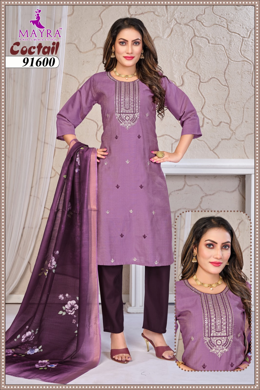 Coctail Mayra Vertican Readymade Pant Style Suits Supplier