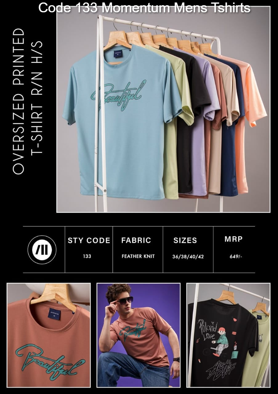 Code 133 Momentum Feather Knit Mens Tshirts Wholesaler India