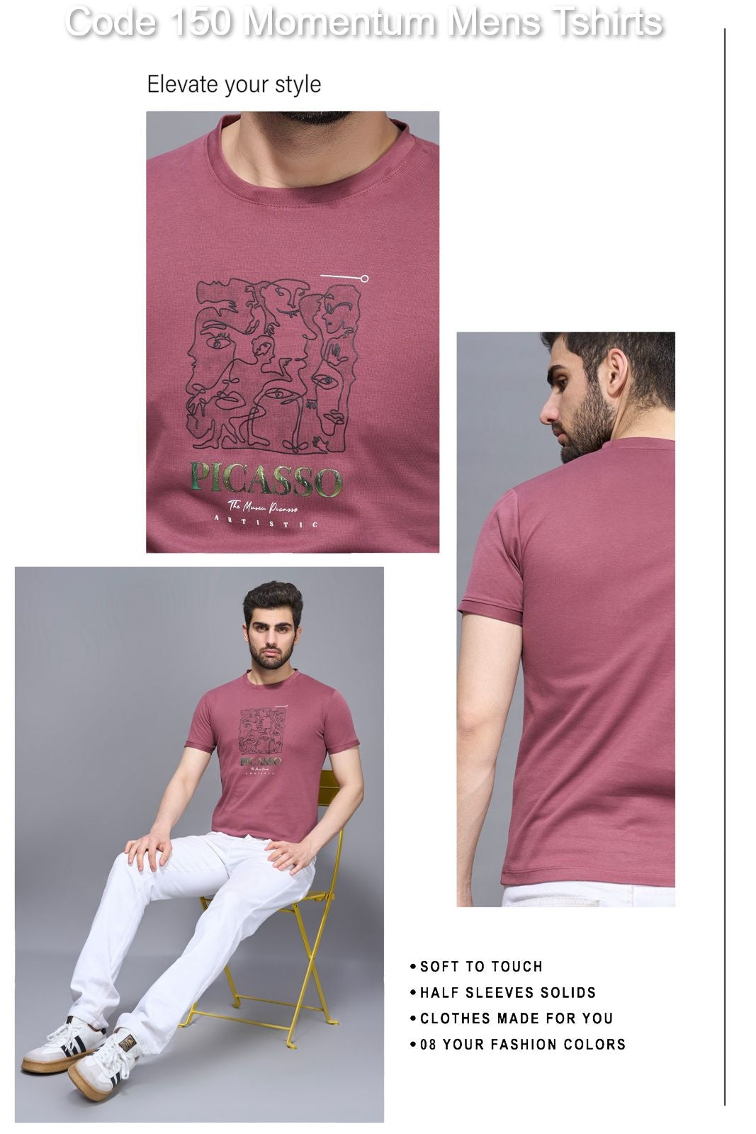 Code 150 Momentum Canvas Mens Tshirts Wholesale Price