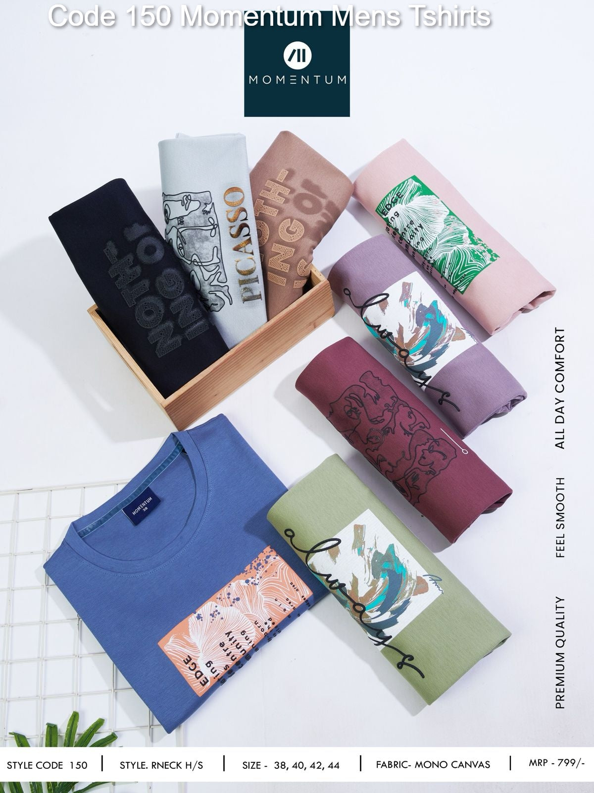 Code 150 Momentum Canvas Mens Tshirts Wholesale Price