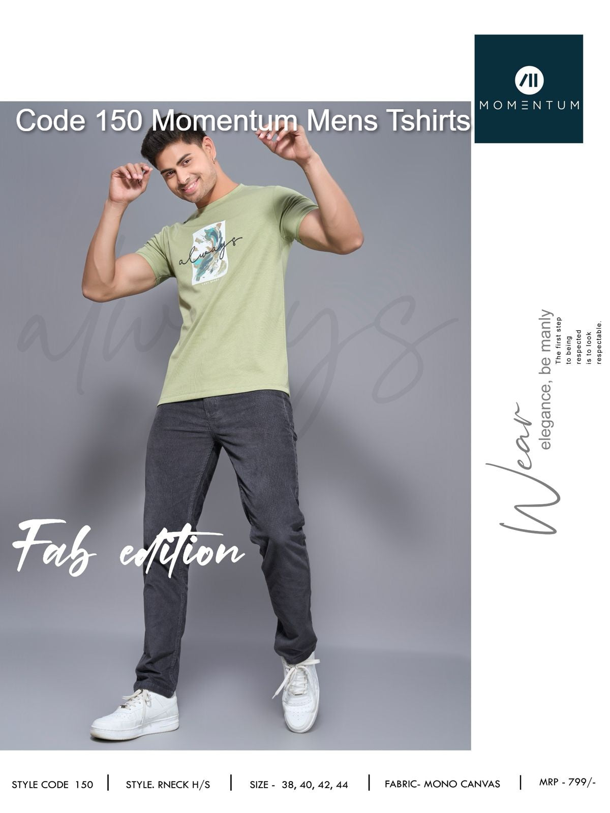 Code 150 Momentum Canvas Mens Tshirts Wholesale Price