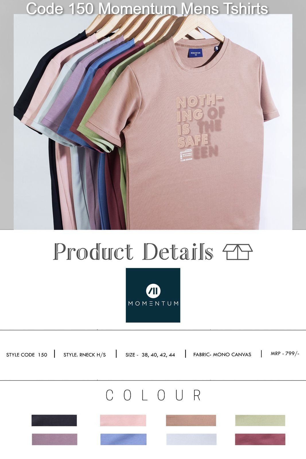 Code 150 Momentum Canvas Mens Tshirts Wholesale Price