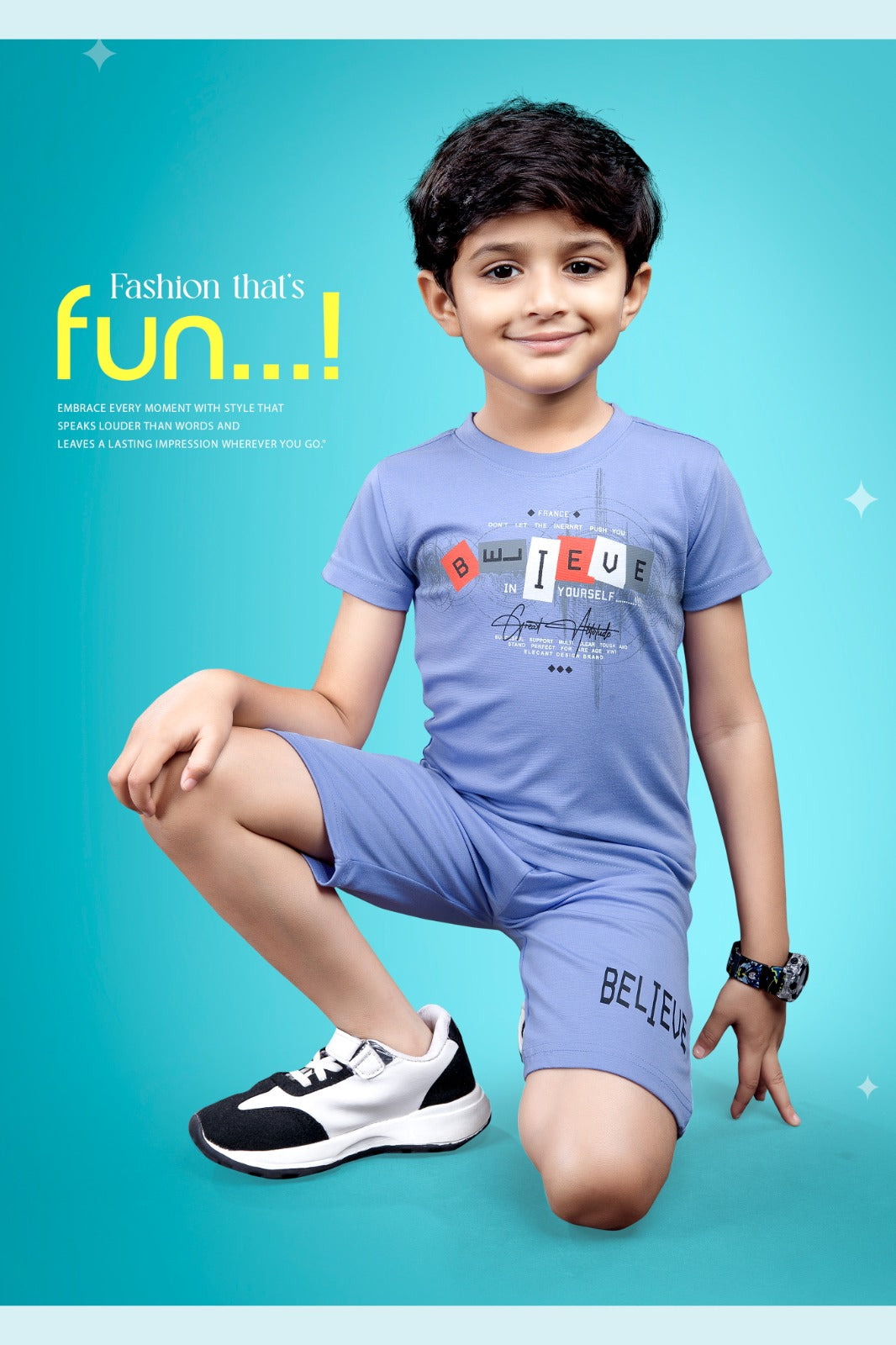 Code 4114 Buddyz Tencil Boys Capri Night Suit Exporter India