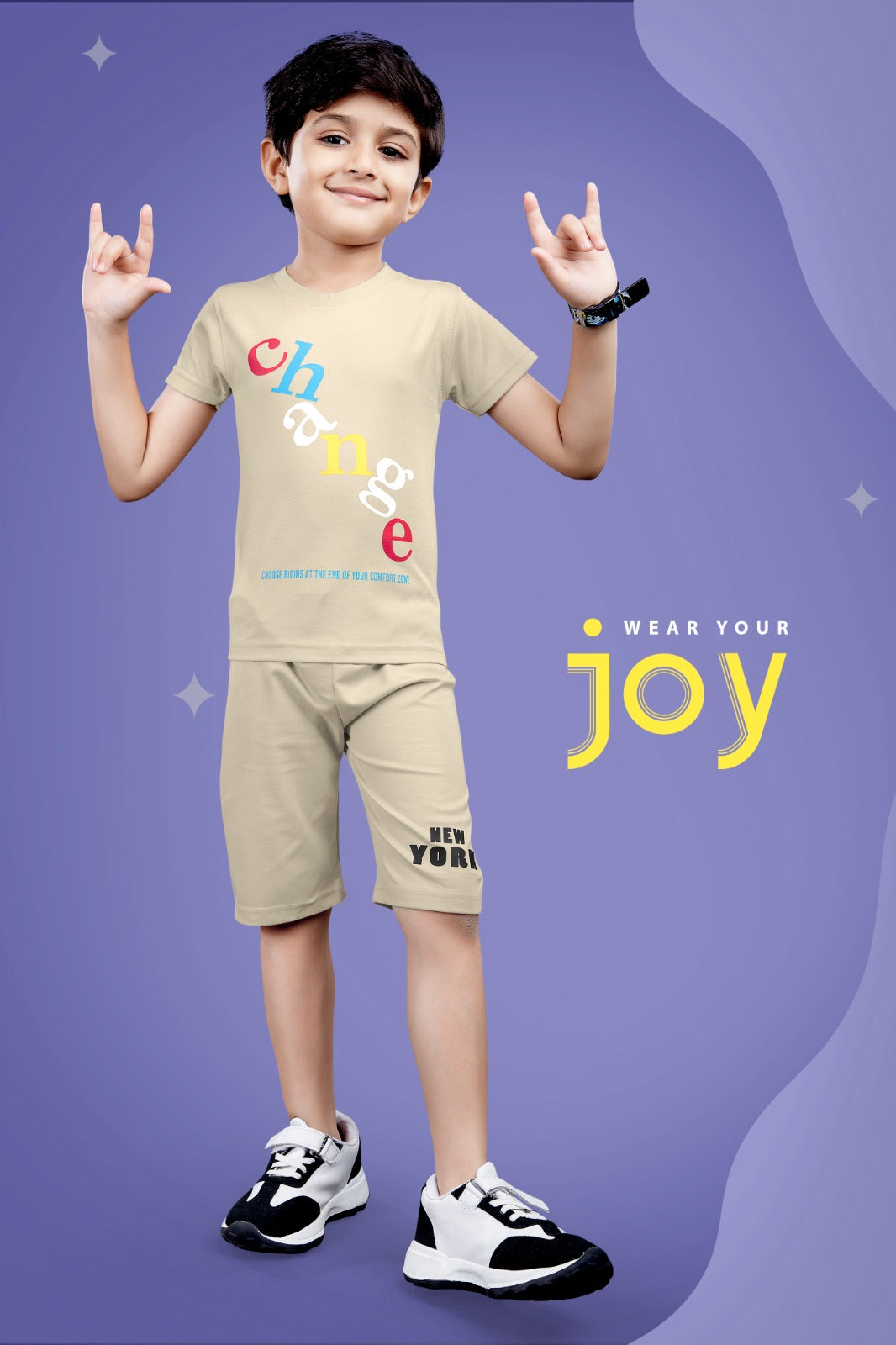 Code 4114 Buddyz Tencil Boys Capri Night Suit Exporter India
