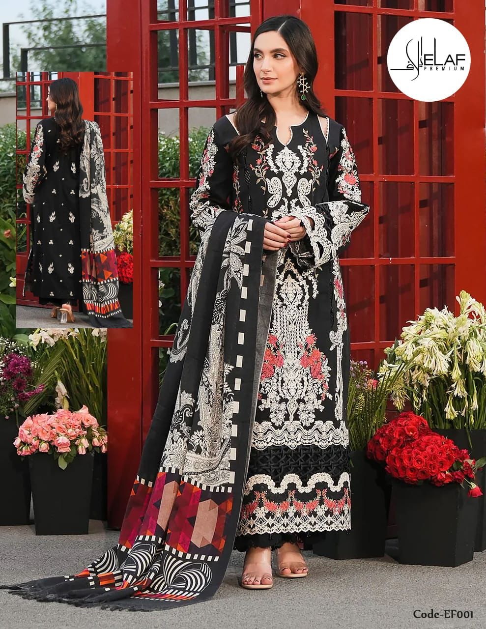 Code Ef001-Ef006 Elaf Cotton Karachi Salwar Suits Exporter Gujarat