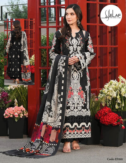 Code Ef001-Ef006 Elaf Cotton Karachi Salwar Suits Exporter Gujarat