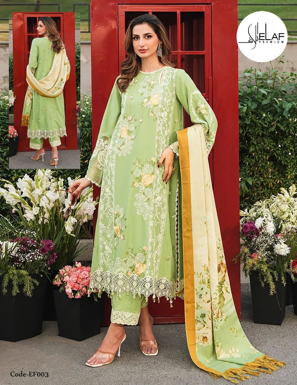 Code Ef001-Ef006 Elaf Cotton Karachi Salwar Suits Exporter Gujarat