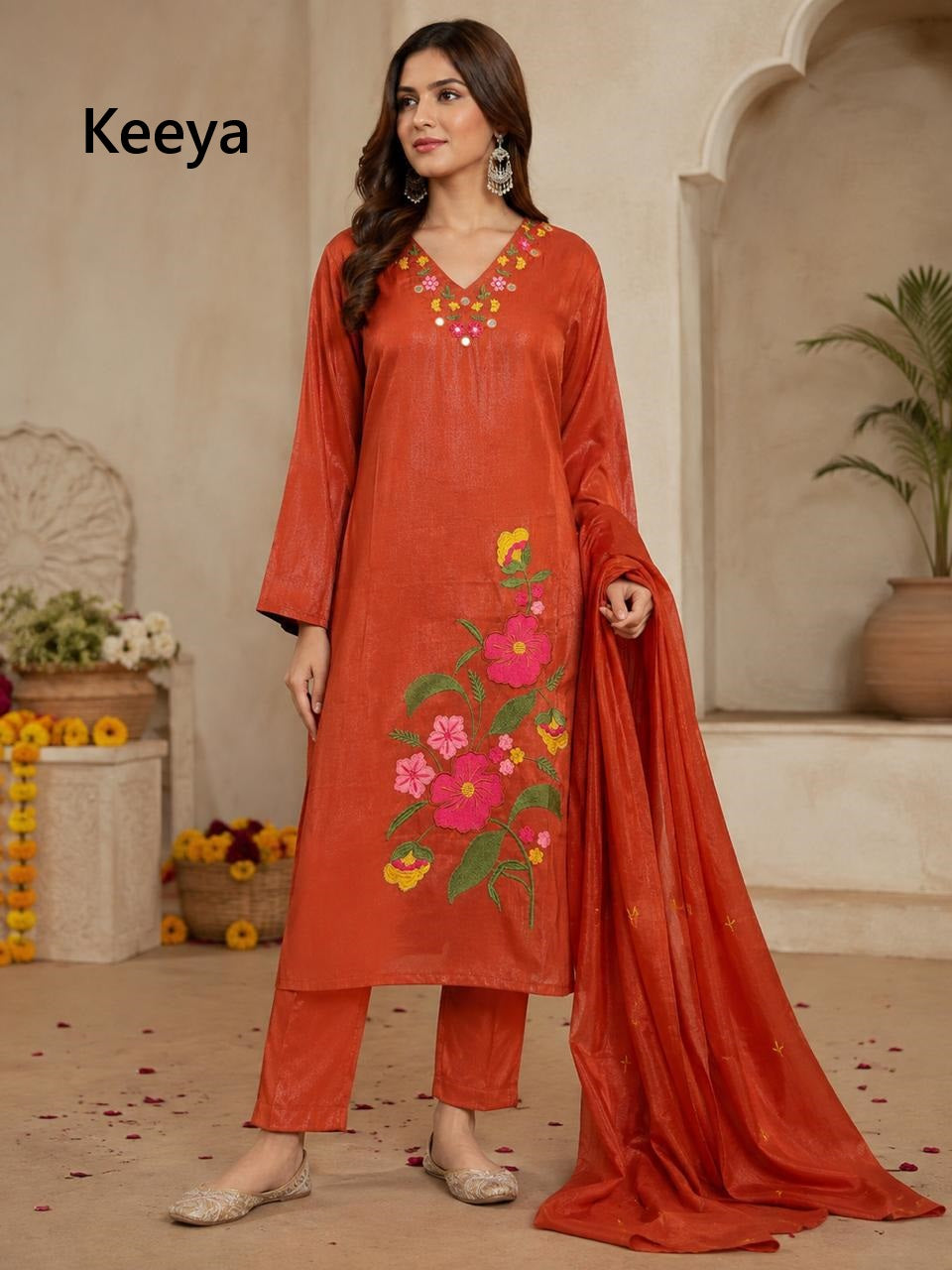 Code K3686 Keeya Roman Readymade Pant Style Suits Wholesale