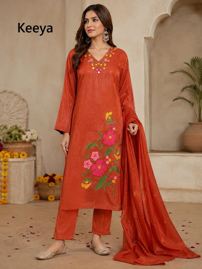 Code K3686 Keeya Roman Readymade Pant Style Suits Wholesale