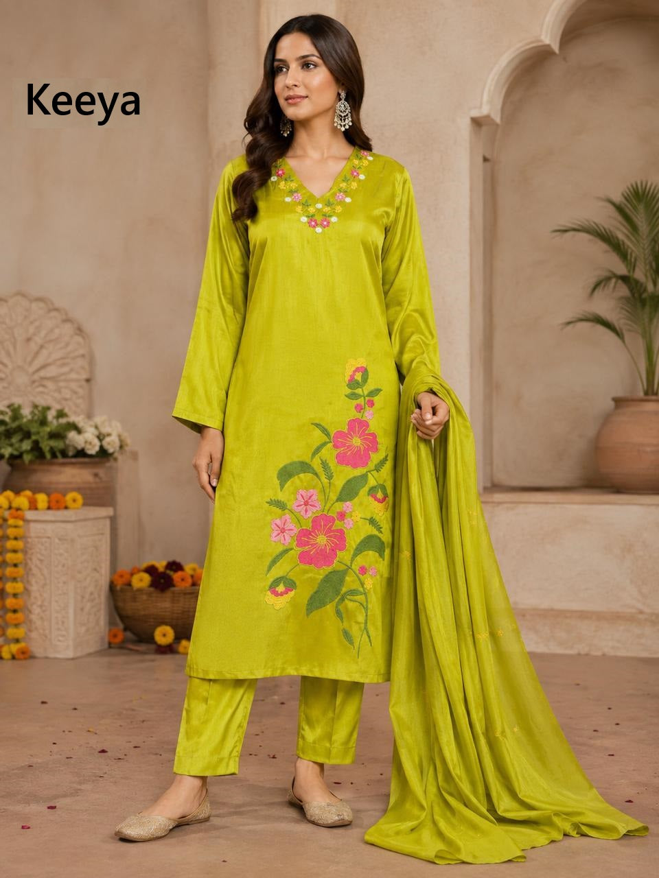 Code K3686 Keeya Roman Readymade Pant Style Suits Wholesale