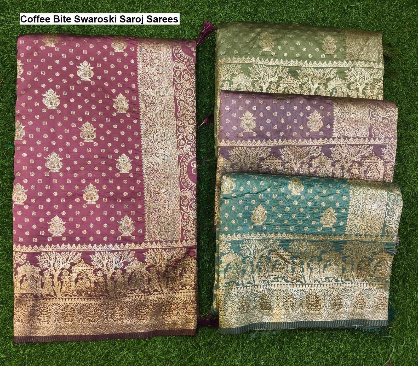 Coffee Bite Swaroski Saroj Pure Silk Sarees Exporter Ahmedabad