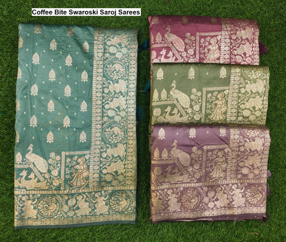 Coffee Bite Swaroski Saroj Pure Silk Sarees Exporter Ahmedabad