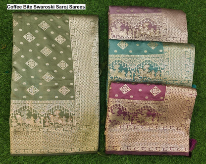 Coffee Bite Swaroski Saroj Pure Silk Sarees Exporter Ahmedabad