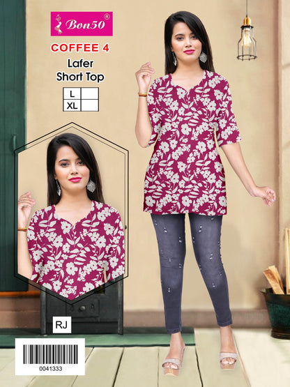 Coffee Bon50 Short Kurtis Wholesaler Ahmedabad