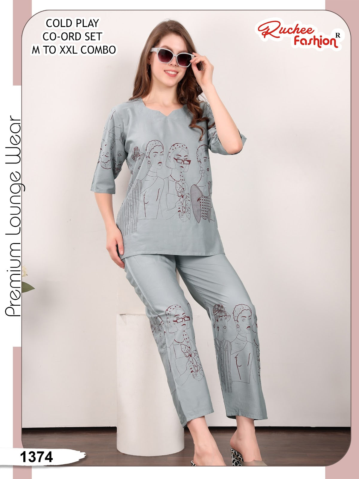 Cold Play 0607 Ruchee Fashion Rayon Co Ord Set Exporter Ahmedabad