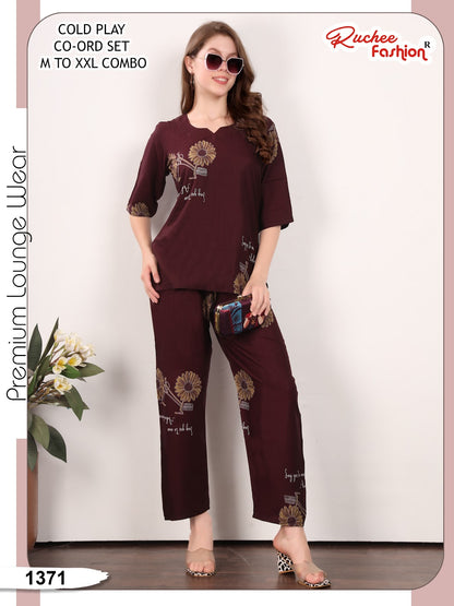 Cold Play 0607 Ruchee Fashion Rayon Co Ord Set Exporter Ahmedabad