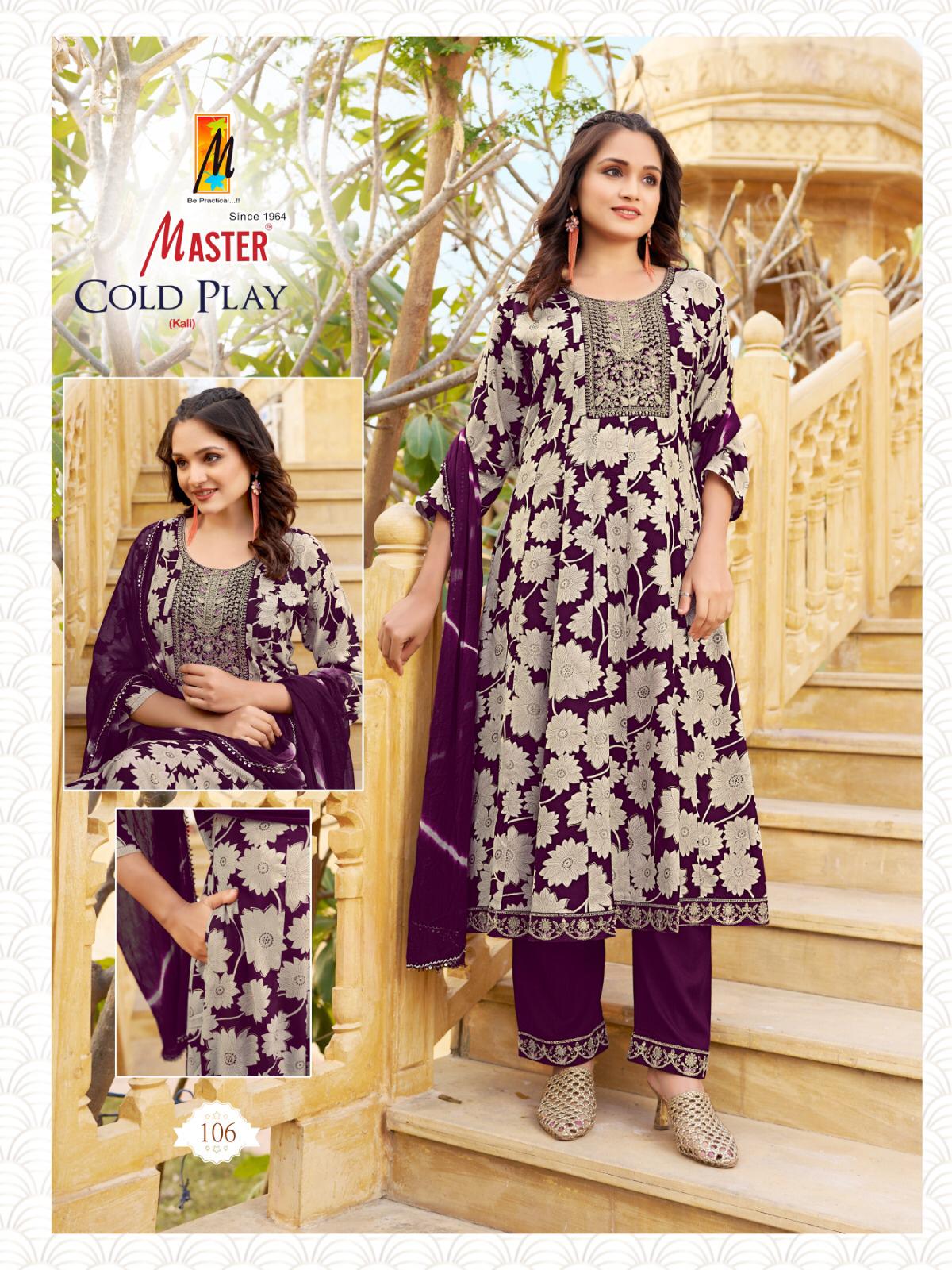 Cold Play Master Rayon Readymade Anarkali Suits Supplier Gujarat