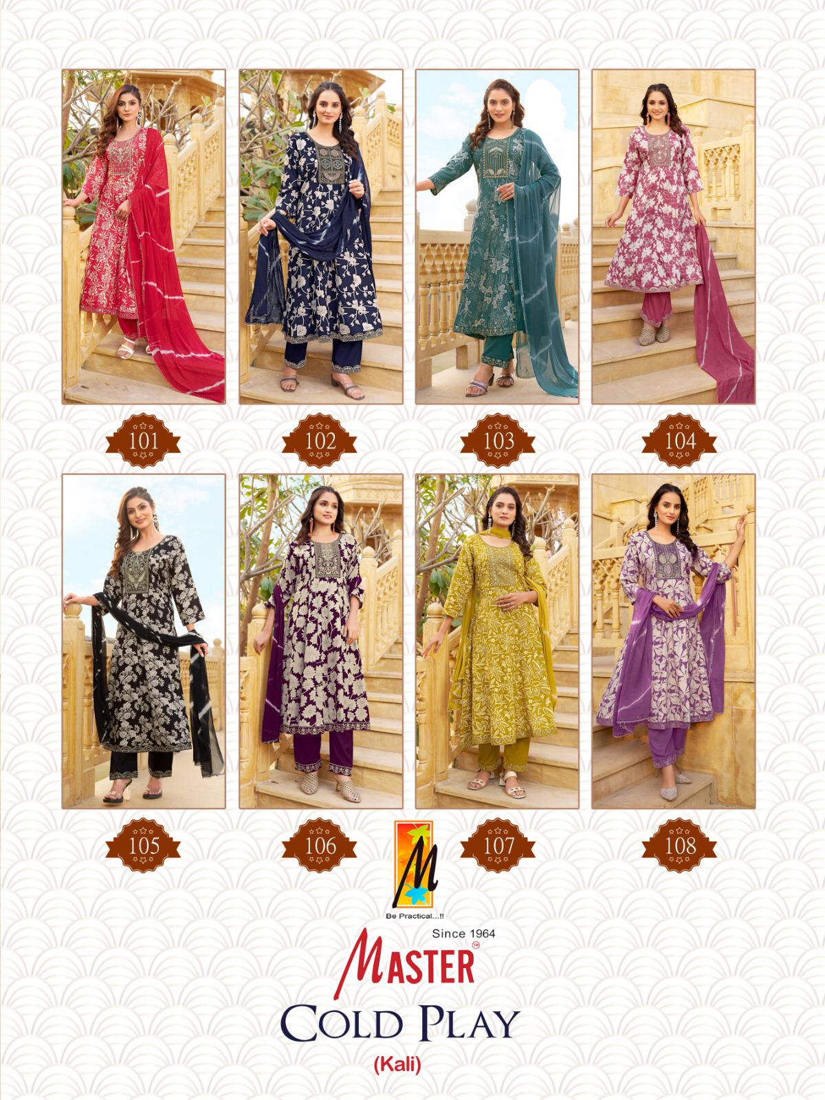 Cold Play Master Rayon Readymade Anarkali Suits Supplier Gujarat