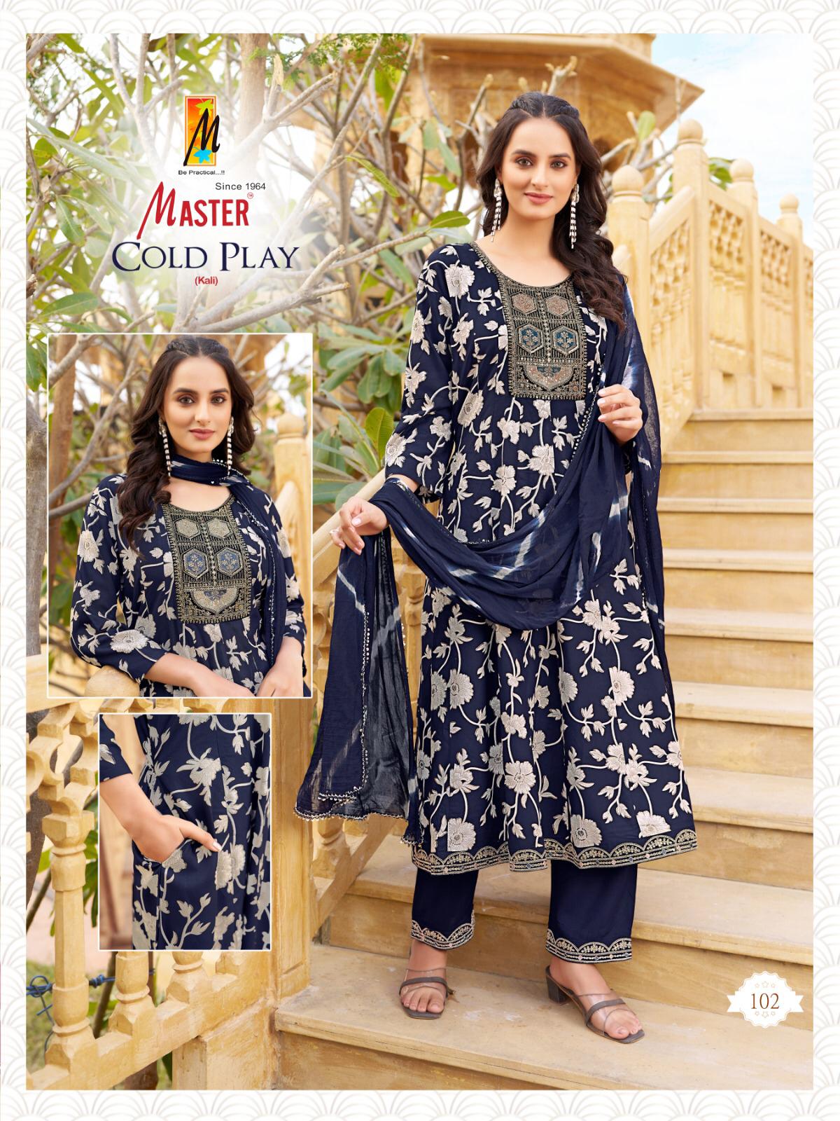 Cold Play Master Rayon Readymade Anarkali Suits Supplier Gujarat