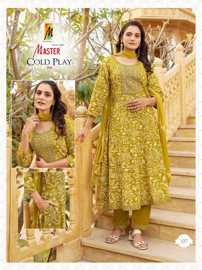 Cold Play Master Rayon Readymade Anarkali Suits Supplier Gujarat