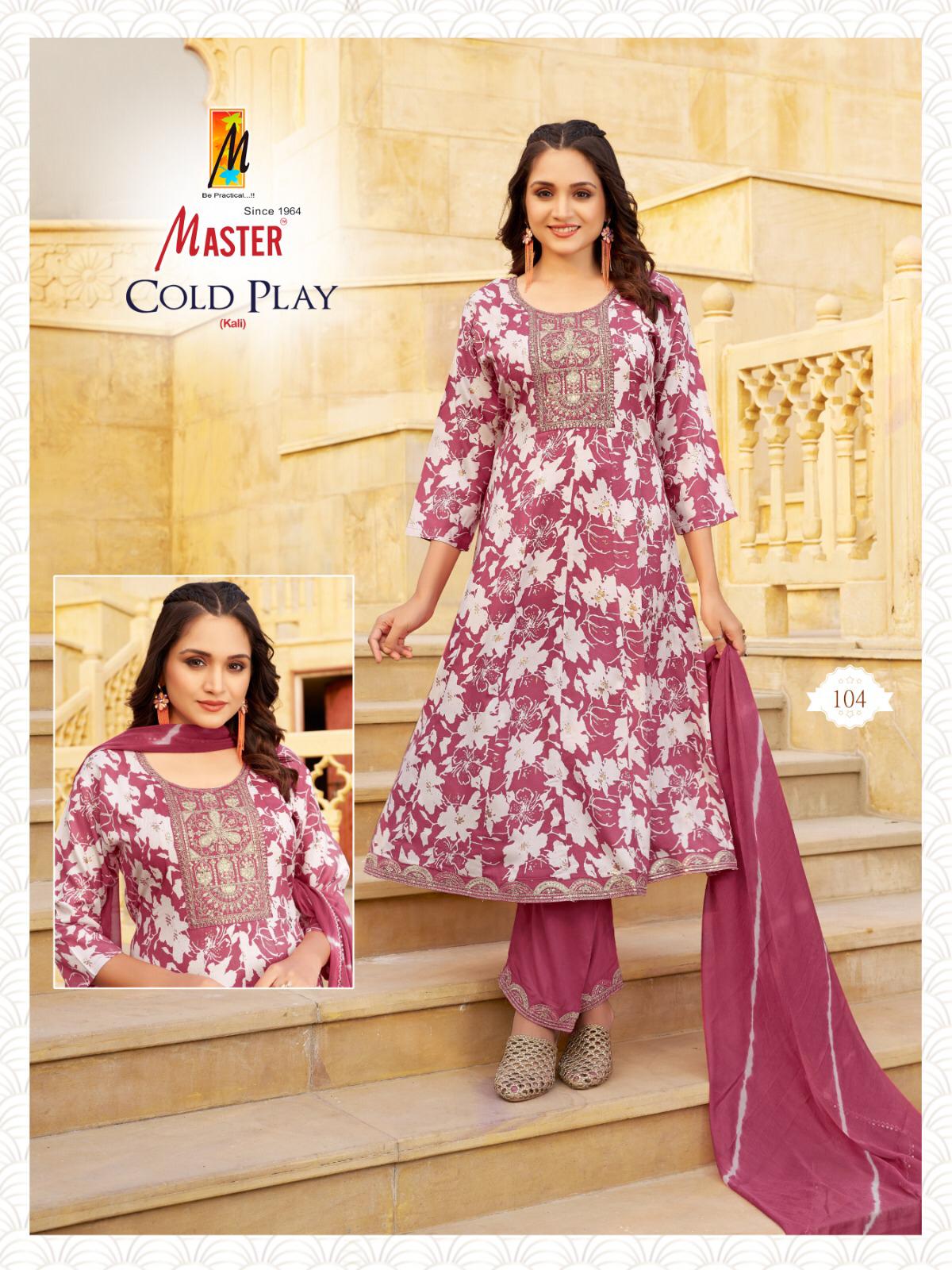 Cold Play Master Rayon Readymade Anarkali Suits Supplier Gujarat