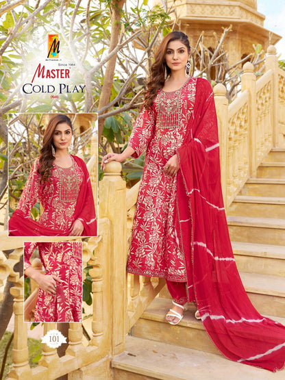 Cold Play Master Rayon Readymade Anarkali Suits Supplier Gujarat