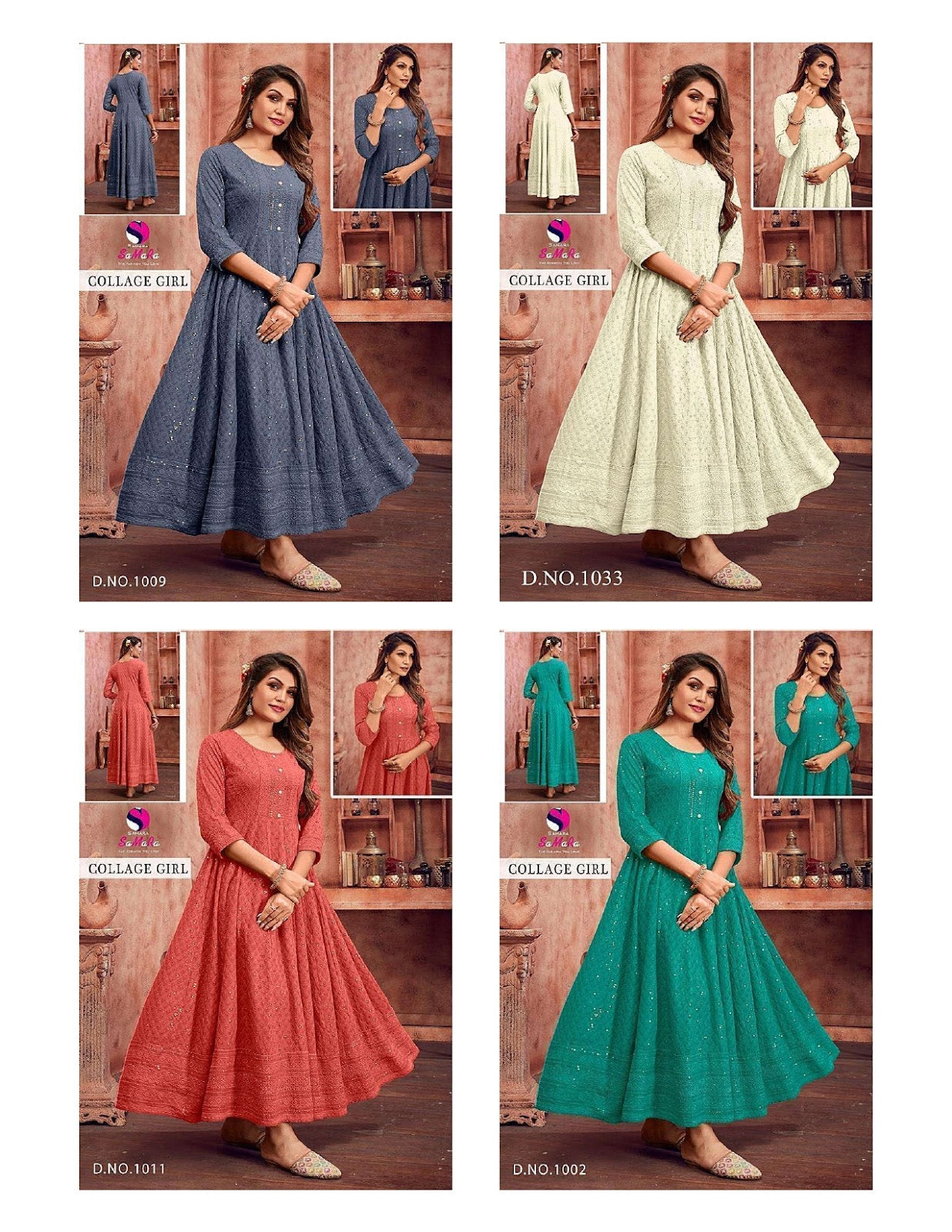 Collage Girl Samara Rayon One Piece Gown Wholesaler Gujarat