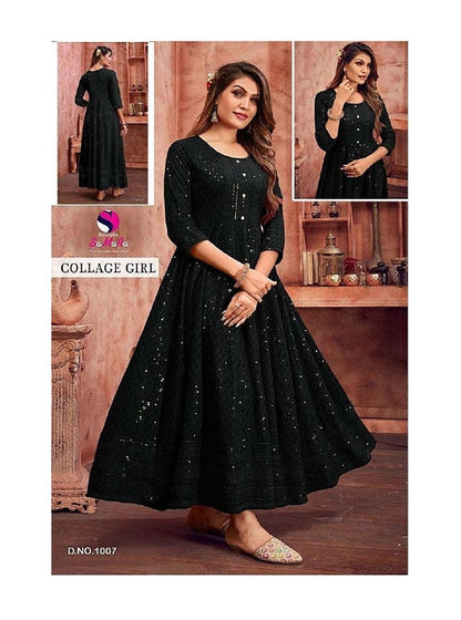 Collage Girl Samara Rayon One Piece Gown Wholesaler Gujarat