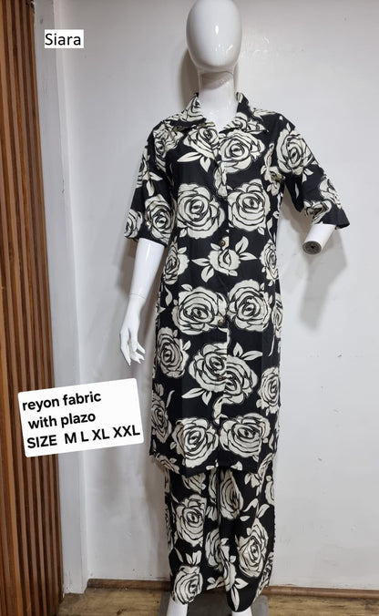 Collar 1507 Siara Pure Reyon Co Ord Set Wholesaler Gujarat