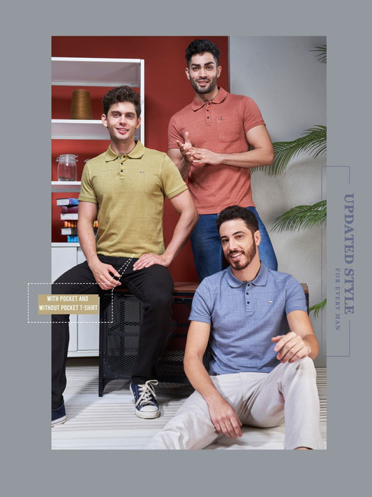 Collar Neck Astor Polo Urban Myth Jacquard Mens Tshirts Wholesaler India