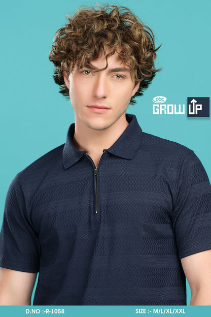 Collar R-1058 Growup Jacquard Mens Tshirts Wholesaler