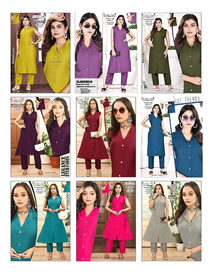 Collar Style 0905 Ramdev Creation Vatican Co Ord Set Exporter