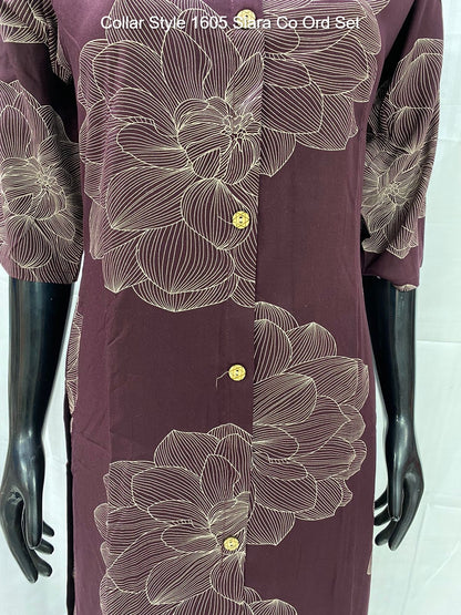 Collar Style 1605 Siara Rayon Cotton Co Ord Set Manufacturer India