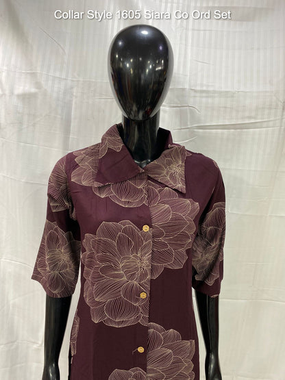 Collar Style 1605 Siara Rayon Cotton Co Ord Set Manufacturer India