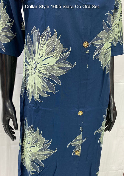 Collar Style 1605 Siara Rayon Cotton Co Ord Set Manufacturer India
