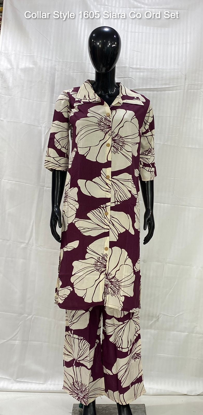 Collar Style 1605 Siara Rayon Cotton Co Ord Set Manufacturer India
