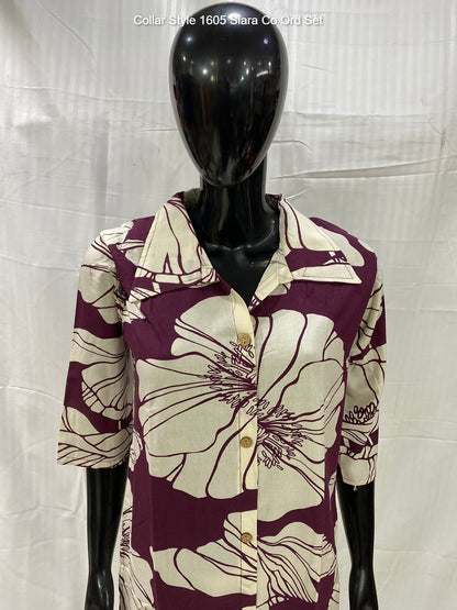 Collar Style 1605 Siara Rayon Cotton Co Ord Set Manufacturer India
