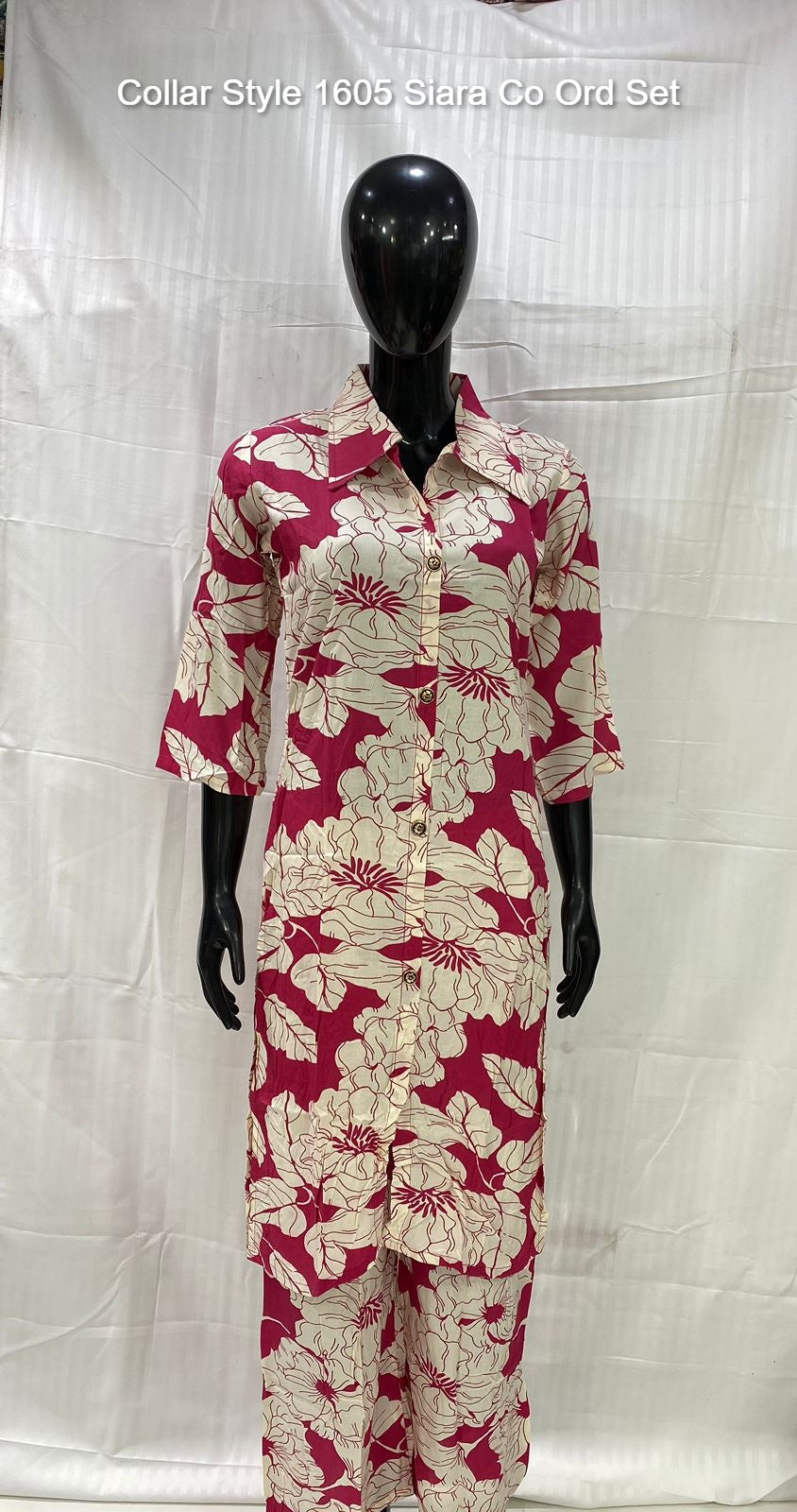 Collar Style 1605 Siara Rayon Cotton Co Ord Set Manufacturer India